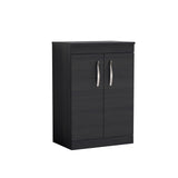 Modern Splash 600mm Charcoal Black 2 Door Floor Standing Vanity Unit With Co-ordinating Worktop