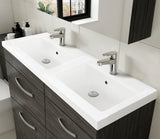 Modern Splash 1200mm Charcoal Black 4 Drawer Floor Standing Cabinet With 2 Tap Hole Polymarble basin