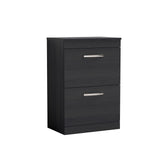 Modern Splash 600mm Charcoal Black 2 Drawer Floor Standing Vanity Unit With Co-ordinating Worktop