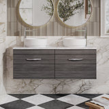 Modern Splash 1200mm 2 Drawer Wall Hung Vanity Unit With Bellato Grey Worktop