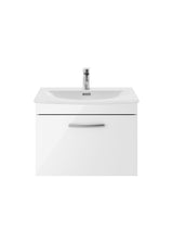 Modern Splash 600mm Gloss White 1 Drawer Wall Hung Vanity Unit With Curved Basin