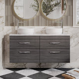 Modern Splash 1200mm 4 Drawer Wall Hung Vanity Unit With Bellato Grey Worktop