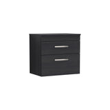 Modern Splash 600mm Charcoal Black 2 Drawer Wall Hung Vanity Unit With Co-ordinating Worktop