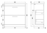 Modern Splash 800mm Floor Standing Vanity Unit With Co-ordinating Worktop