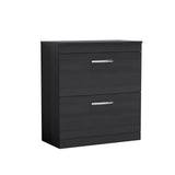 Modern Splash 800mm Charcoal Black 2 Drawer Floor Standing Vanity Unit With Co-ordinating Worktop
