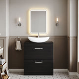 Modern Splash 800mm Charcoal Black 2 Drawer Floor Standing Vanity Unit With Co-ordinating Worktop