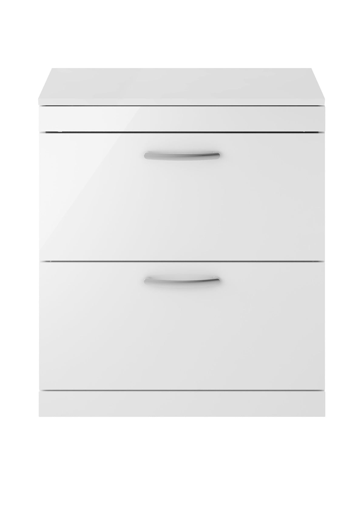 Modern Splash 800mm Gloss White 2 Drawer Floor Standing  Vanity Unit With Co-ordinating Worktop