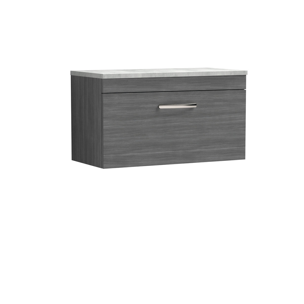 Modern Splash 800mm 1 Drawer Wall Hung Vanity Unit With Bellato Grey Worktop