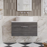Modern Splash 800mm 1 Drawer Wall Hung Vanity Unit With Bellato Grey Worktop
