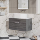 Modern Splash 800mm 1 Drawer Wall Hung Vanity Unit With Bellato Grey Worktop