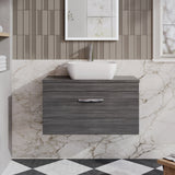 Modern Splash 800mm 1 Drawer Wall Hung Vanity Unit With Co-ordinating Worktop