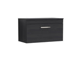 Modern Splash 800mm Charcoal Black 1 Drawer Wall Hung Vanity Unit With Co-ordinating Worktop