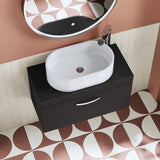 Modern Splash 800mm Charcoal Black 1 Drawer Wall Hung Vanity Unit With Co-ordinating Worktop
