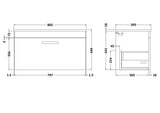 Modern Splash 800mm Gloss White 1 Drawer Wall Hung Vanity Unit With Minimalist Basin