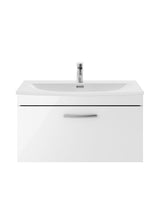 Modern Splash 800mm Gloss White 1 Drawer Wall Hung Vanity Unit With Curved Basin