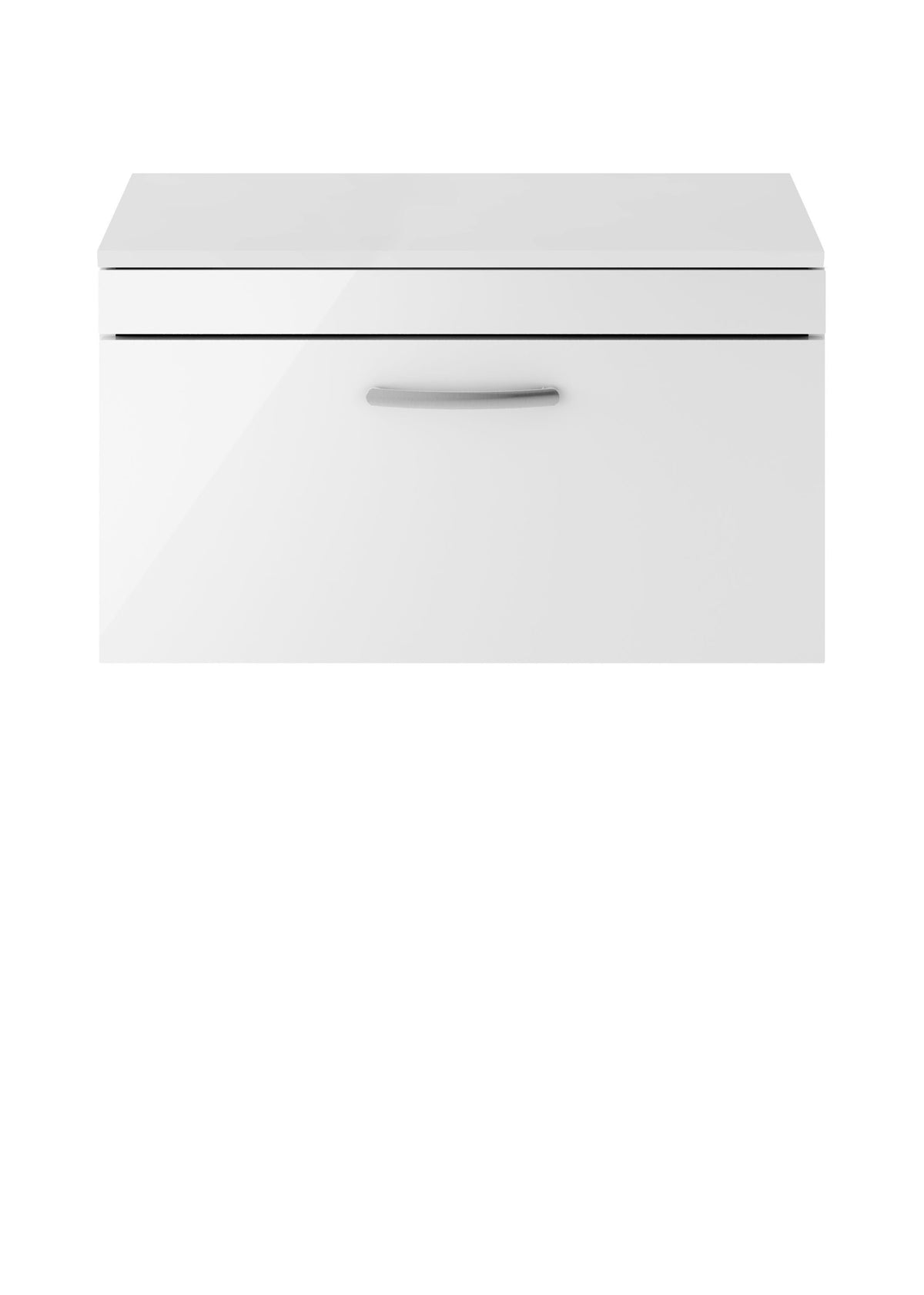 Modern Splash 805mm Gloss White  1 Drawer Wall Hung Vanity Unit With Co-ordinating Worktop