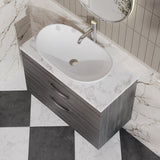 Modern Splash 805mm 2 Drawer Wall Hung Vanity Unit With Carrara Laminate Worktop