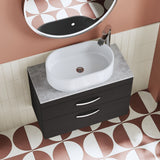 Modern Splash 800mm Charcoal Black 2 Drawer Wall Hung Vanity Unit With Bellato Grey Worktop