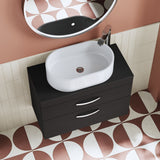 Modern Splash 800mm Charcoal Black 2 Drawer Wall Hung Vanity Unit With Co-ordinating Worktop