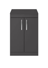 Modern Splash 600mm Gloss Grey 2 Door Floor Standing Vanity Unit With Co-ordinating Worktop