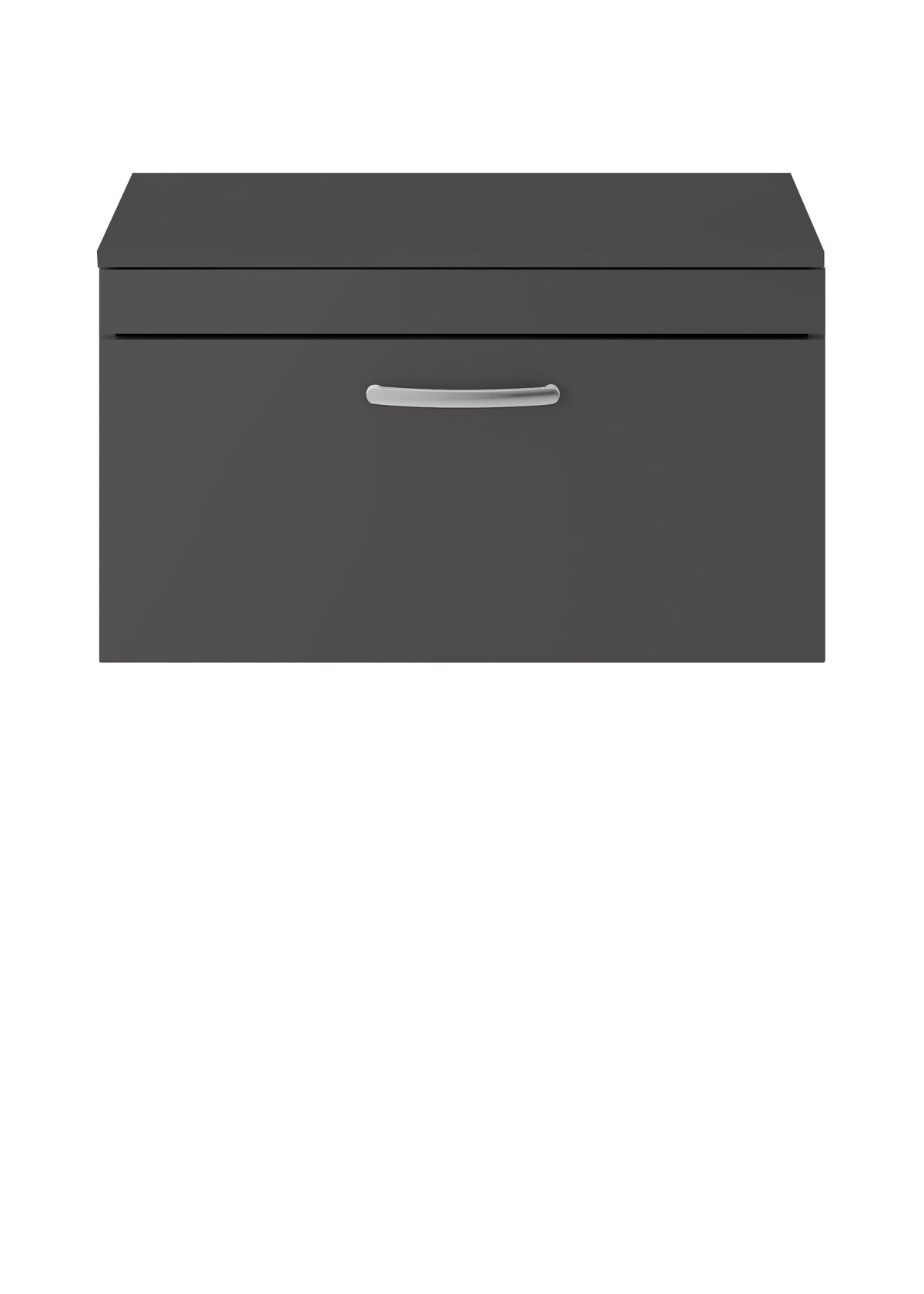 Modern Splash 800mm Gloss Grey 1 Drawer Wall Hung Vanity Unit With Co-ordinating Worktop
