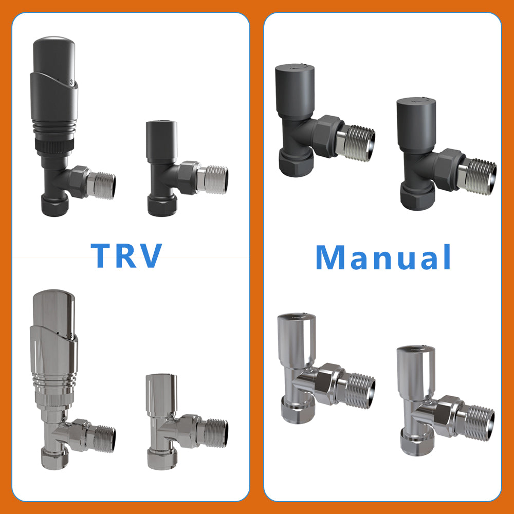 Angle Valve Rvt Radiator Angled Valve 15mm Manual & TRV Chrome Anthracite | Modern Splash