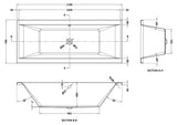Modern Splash 1700mm x 700mm Square Double Ended Bath With Legs