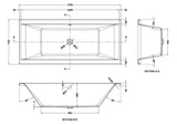Modern Splash 1700mm x 750mm Square Double Ended Bath With Legs