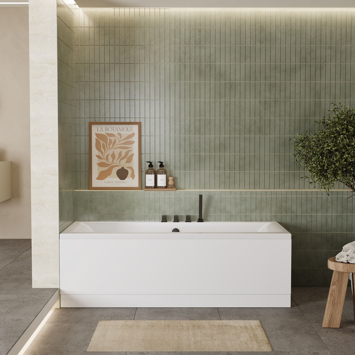 Modern Splash 1700mm x 750mm Square Double Ended Bath With Legs