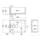 Modern Splash 595mm x 455mm x 254mm Fireclay White Single Bowl Belfast Sink With Offset Waste And Weir Overflow