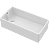 Modern Splash 895mm x 460mm x 245mm Fireclay White Single Bowl Belfast Sink With Offset Waste And Weir Overflow
