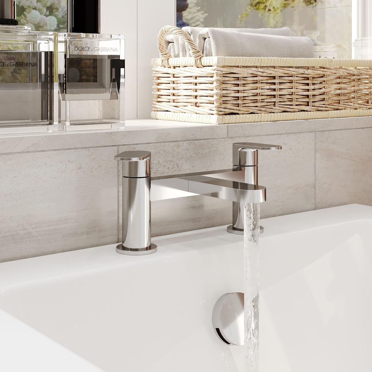Modern Splash Binsey Chrome Deck Mounted Bath Filler