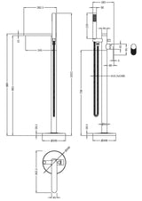 Modern Splash Freestanding  Combining  Filling Bath Shower Mixer  Cyprus Chrome