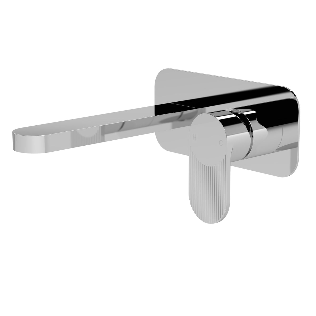 Modern Splash Cyprus Chrome 2 Tap Hole Streamlined Washbasin Wall Mounted Basin Mixer With Plate
