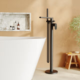 Modern Splash Cyprus Freestanding Matt Black Bath Shower Mixer