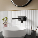 Modern Splash Freeing Up Counter Binsey Matt Black 2 Tap Hole Wall Mounted Basin Mixer