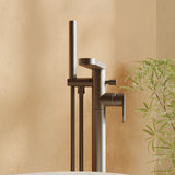 Modern Splash Cyprus Brushed Pewter Freestanding Bath Shower Mixer