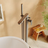 Modern Splash Cyprus Brushed Pewter Freestanding Bath Shower Mixer