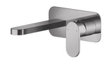 Modern Splash Binsey Brushed Pewter 2 Tap Hole Wall Mounted Basin Mixer With Plate