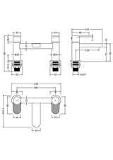 Modern Splash Cyprus Brushed Brass Deck Mounted Bath Filler