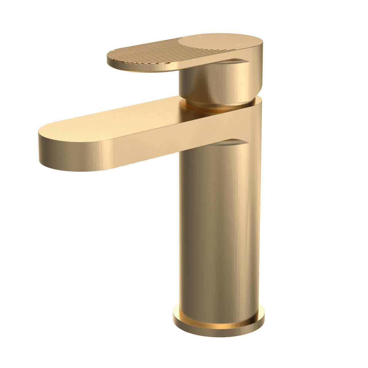Modern Splash Cyprus Brushed Brass Mono Basin Mixer With Push Button Waste