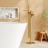 Modern Splash Cyprus Brushed Brass Freestanding Bath Shower Mixer