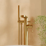Modern Splash Cyprus Brushed Brass Freestanding Bath Shower Mixer
