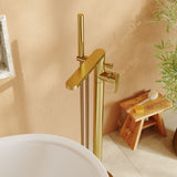 Modern Splash Cyprus Brushed Brass Freestanding Bath Shower Mixer