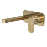 Modern Splash Cyprus Brushed Brass 2 Tap Hole Wall Mounted Basin Mixer
