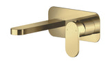 Modern Splash Binsey Brushed Brass 2 Tap Hole Wall Mounted Basin Mixer