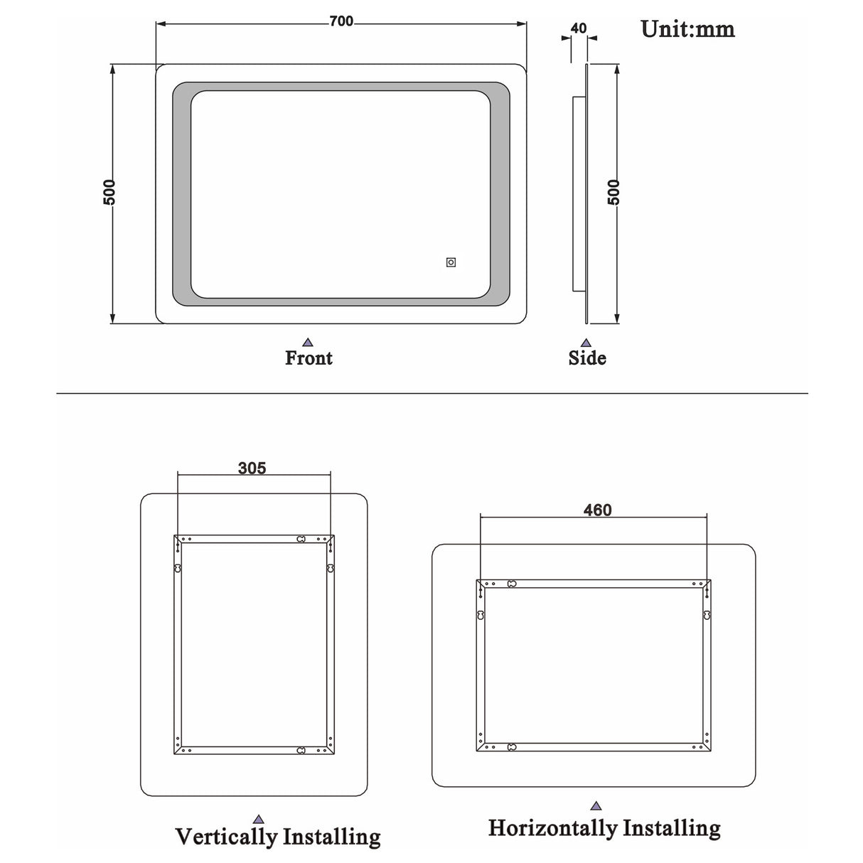 Modern Splash Led Mirror- BM- 1029
