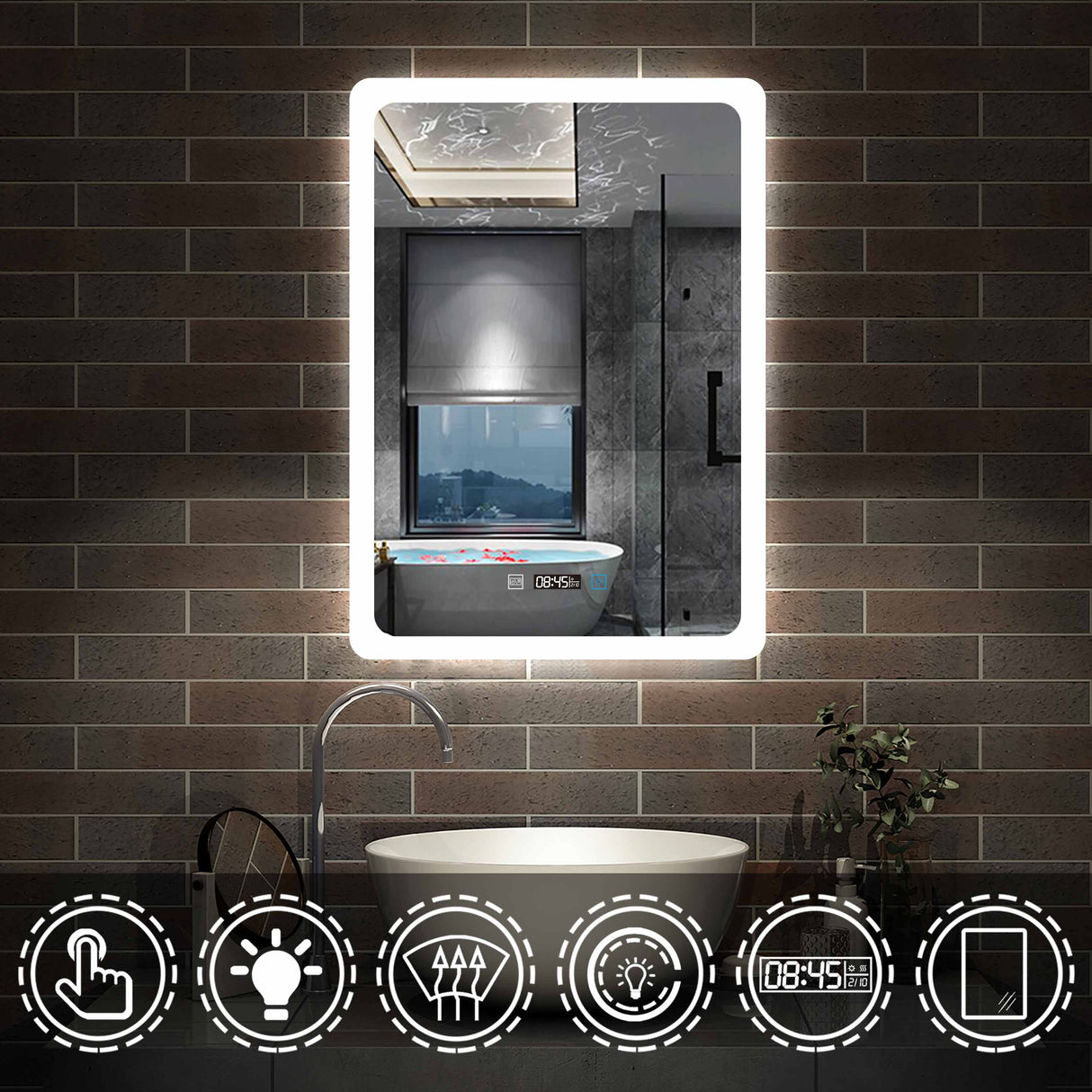 Modern Splash Led Mirror- BM-HDS1202TX