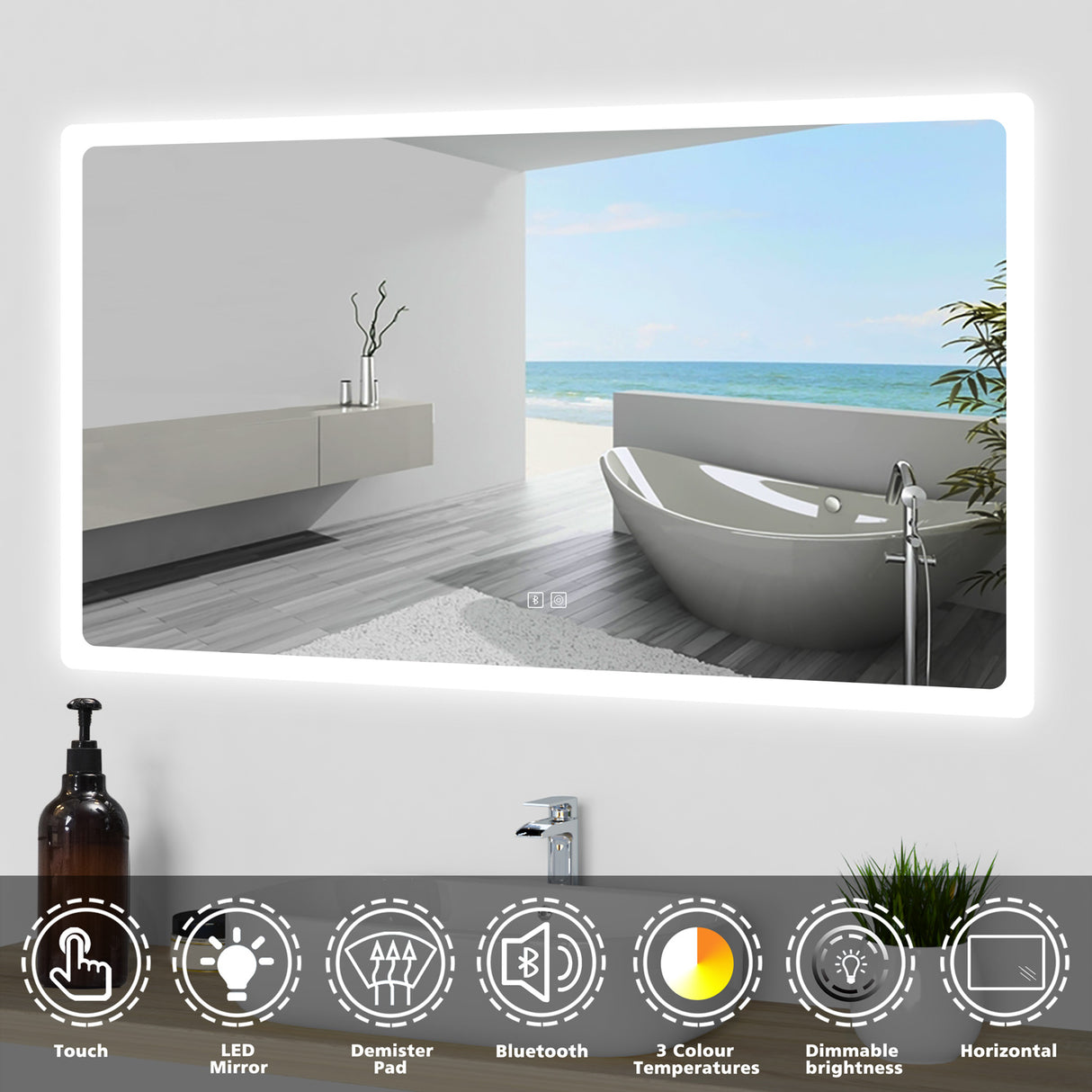 Modern Splash Led Mirror- BM-HD1315BSTX
