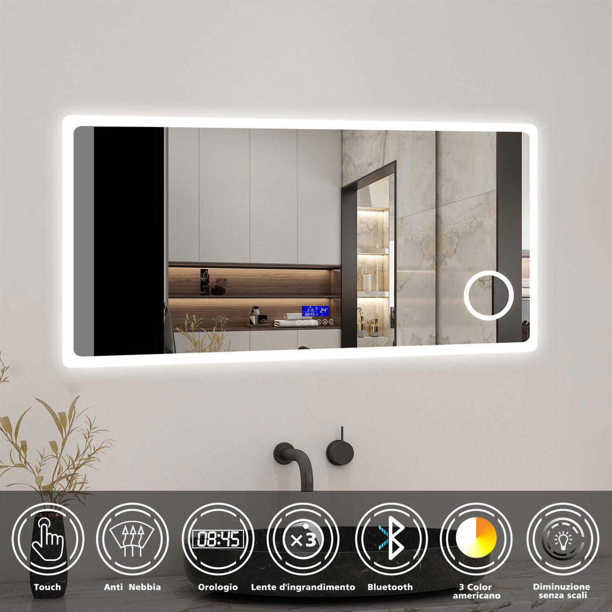 Modern Splash Led Mirror- BM-HD1508BM